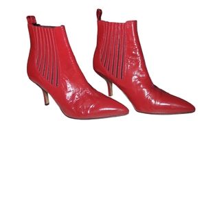 Diane von Furstenberg leather ankle booties in Cherry size 9